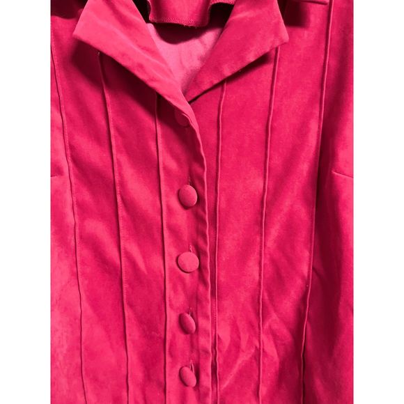 Leslie Fay Jacket - Pink Faux Suede Button Front Blazer Jacket Women Size 12 - Picture 7 of 10